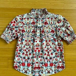 Loft floral mock neck top, XS